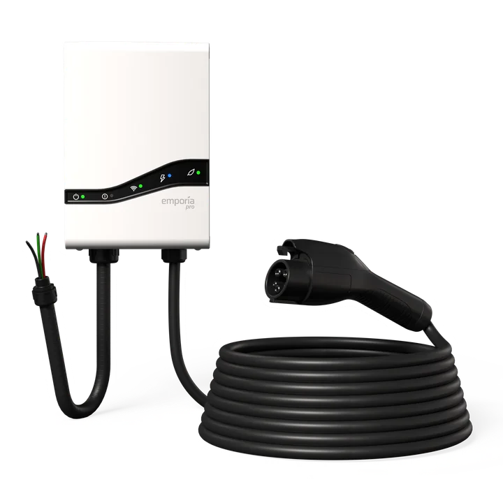 Emporia Pro: White · J1772 · hardwire · Vue 3.