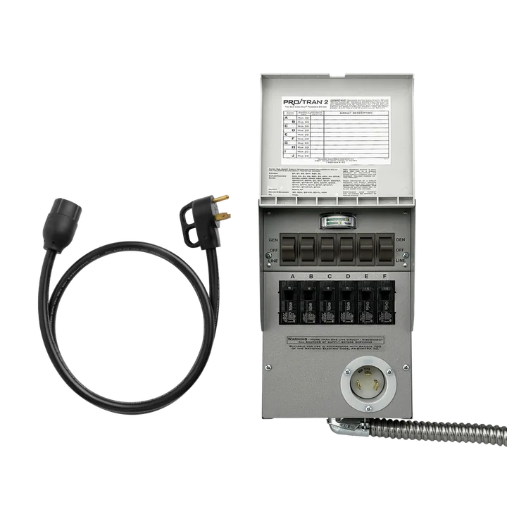 Home Backup Kit (120V, 30 Amp, 6-Circuit Transfer Switch + Cable, For F3000, F2600, F2000)